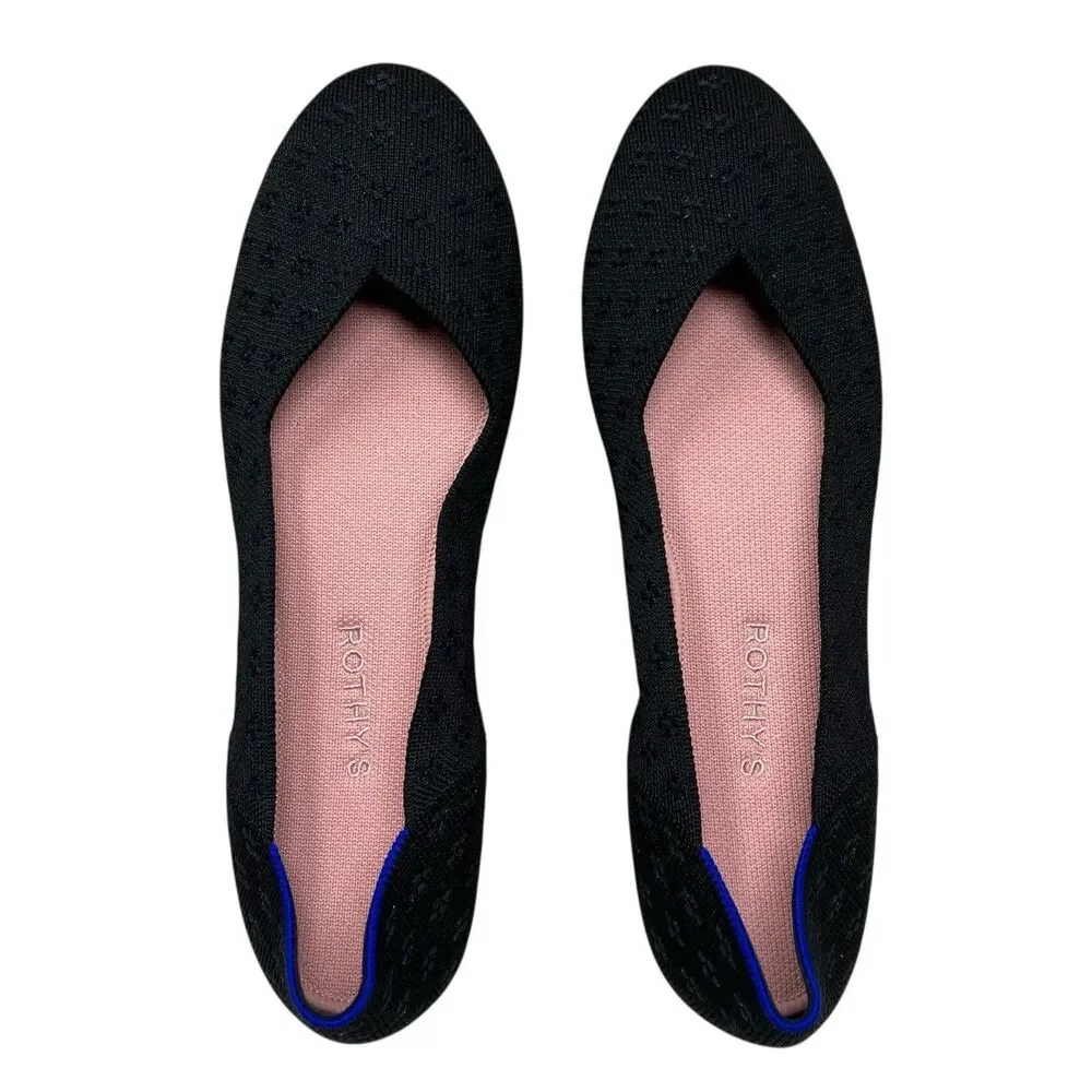 Rothy’s‎ Black Knit Round-Toe Flats | Womens 11.5 | Chic Dressy Slip-On